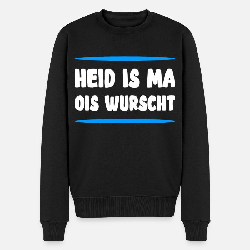 Bayrisch lustig - Männer Premium Bio Pullover - Schwarz