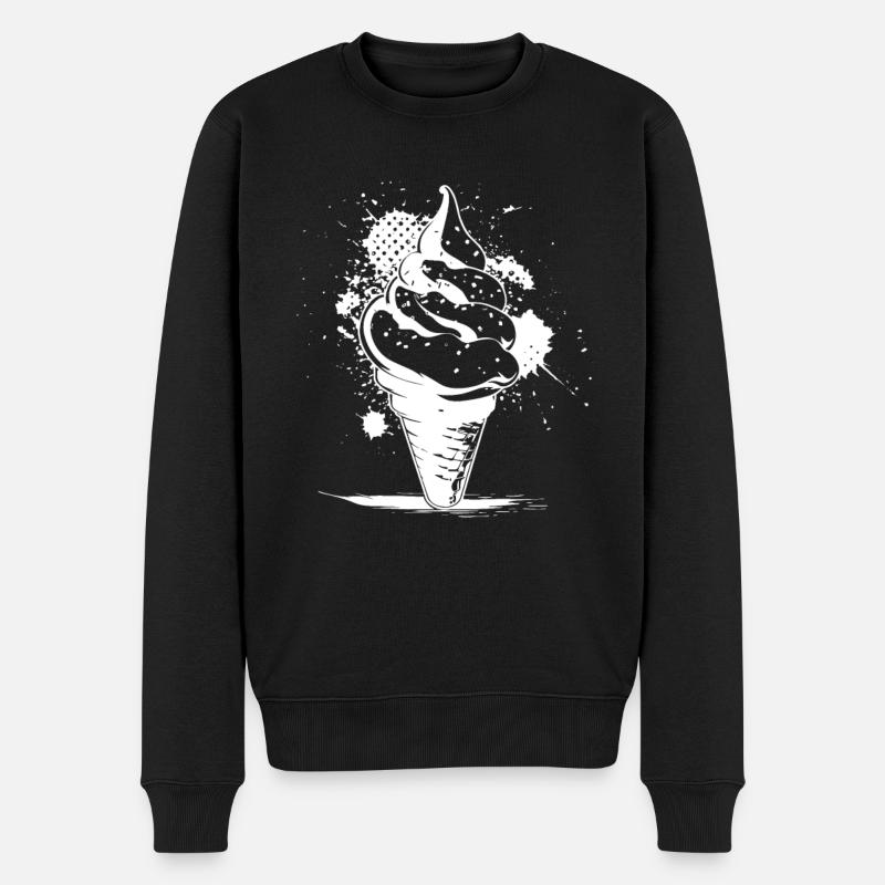 Eistüte Zeichnung - Männer Premium Bio Pullover - Schwarz