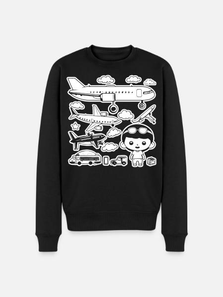 Airplanes Cartoon Style - Men's Premium Organic Jumper - black