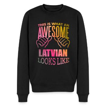 Latvia - Men's Premium Organic Jumper - black - Front - Nico (187cm)