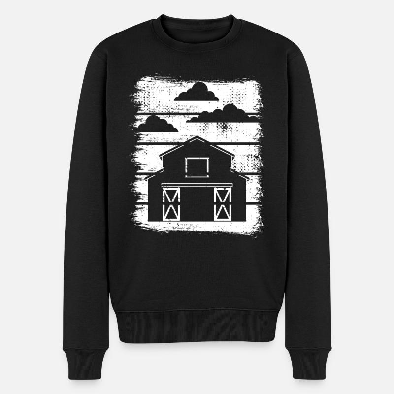 Dessin de grange - Pull Premium bio Homme - noir