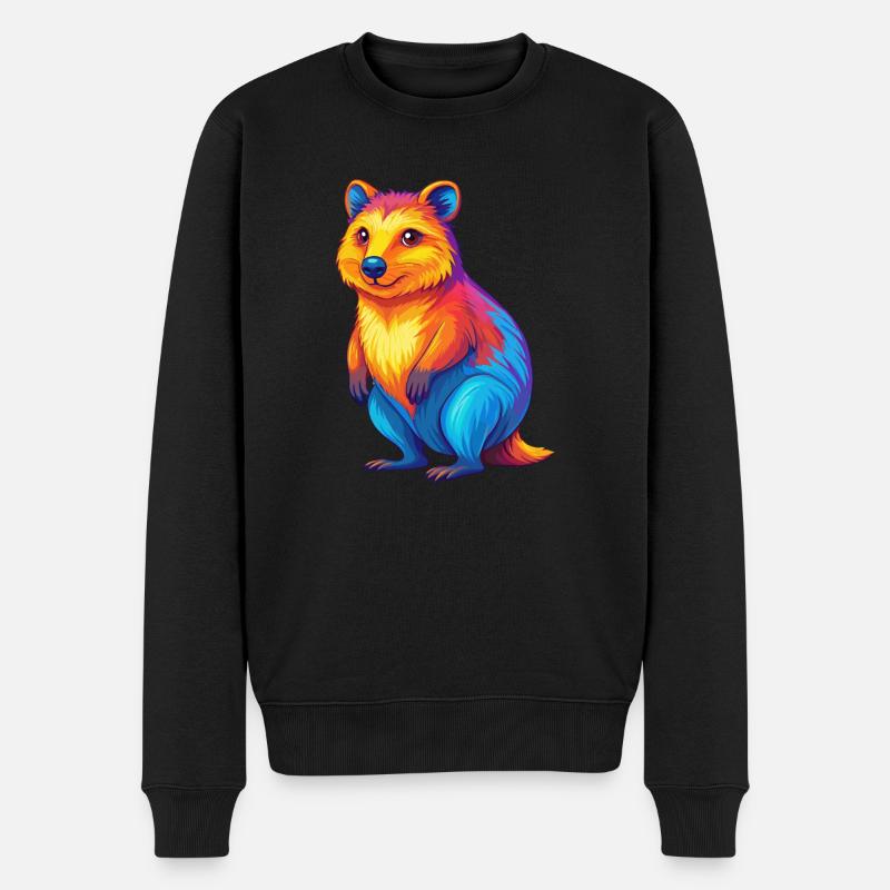 Quokka Bunte Kawaii Cartoon Figur Clipart - Männer Premium Bio Pullover - Schwarz
