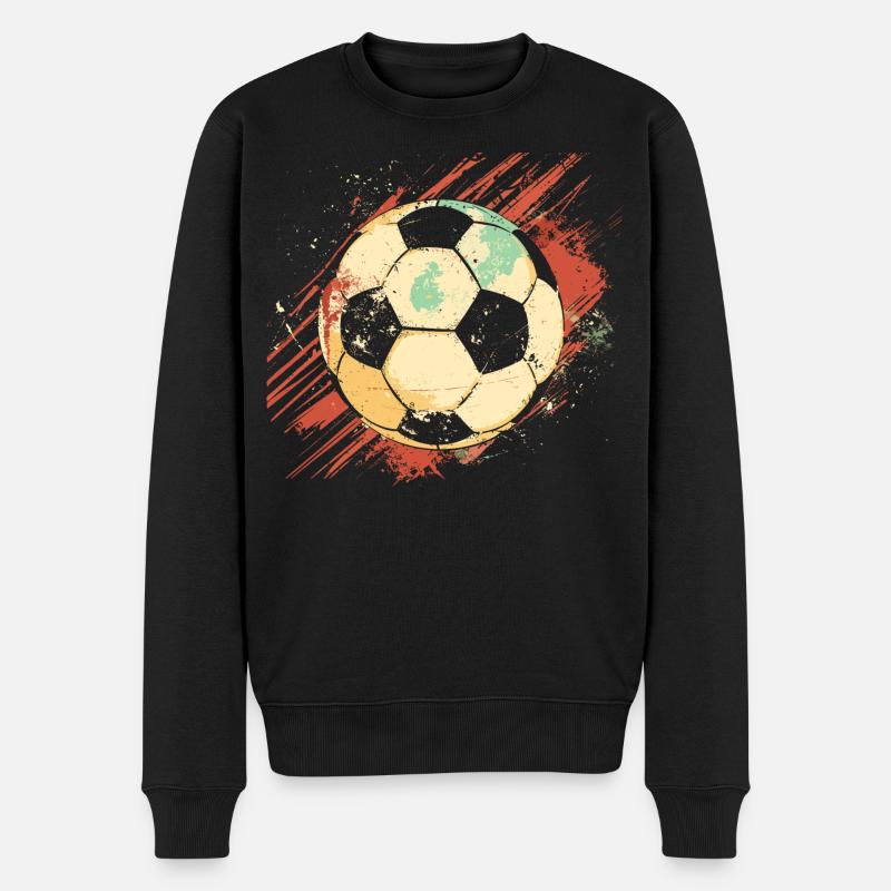 Fußball Grafik - Männer Premium Bio Pullover - Schwarz