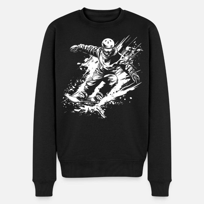 Snowboarder - Männer Premium Bio Pullover - Schwarz
