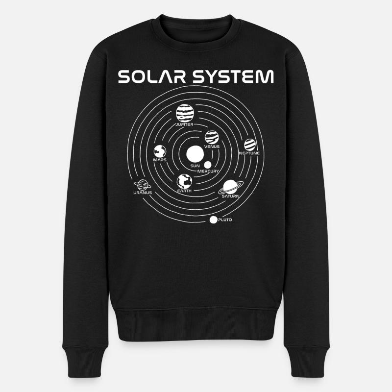 Carte du système solaire (blanc) - Pull Premium bio Homme - noir