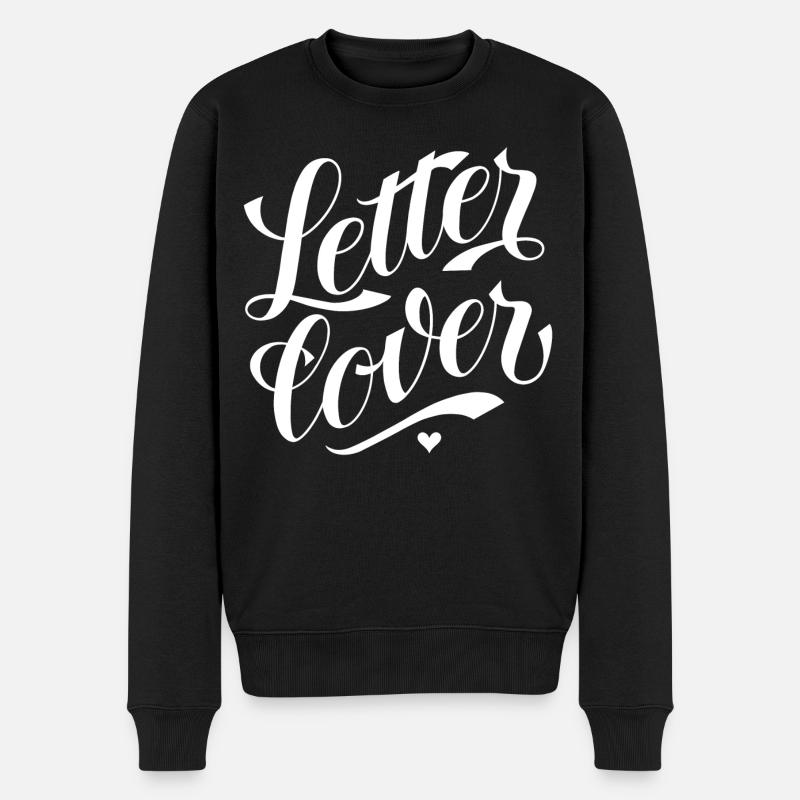 Letterlover - Designed by KissingLetters - Männer Premium Bio Pullover - Schwarz