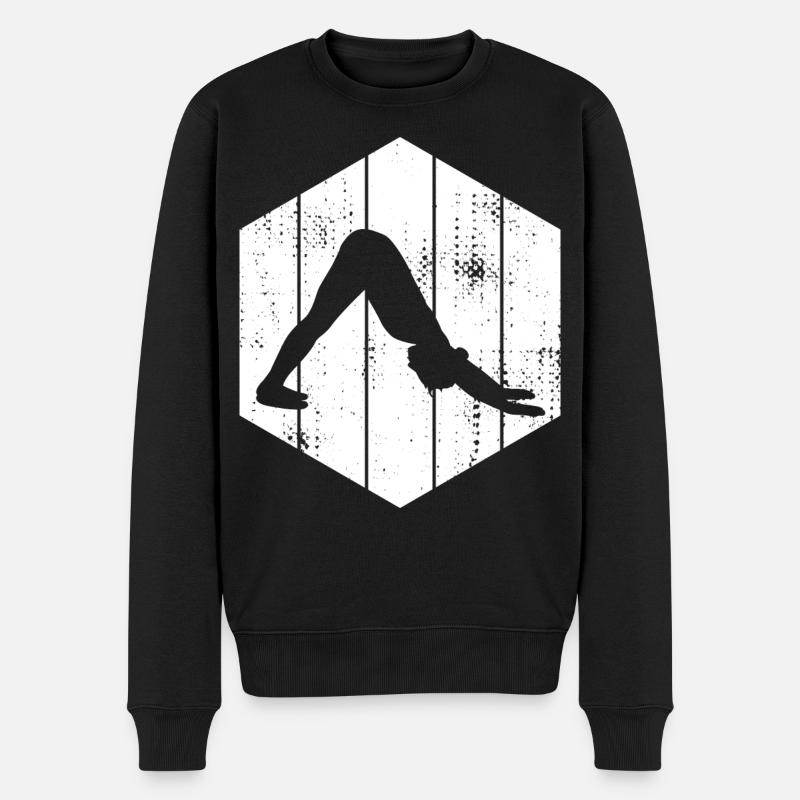 Yogini Skizze - Männer Premium Bio Pullover - Schwarz