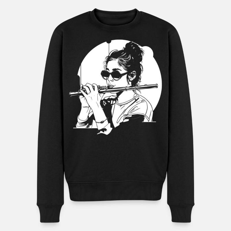 Flûtiste dessinateur - Pull Premium bio Homme - noir
