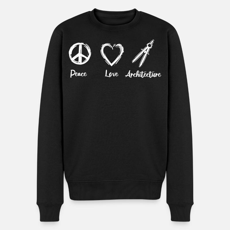 Ich liebe Architektur - Männer Premium Bio Pullover - Schwarz