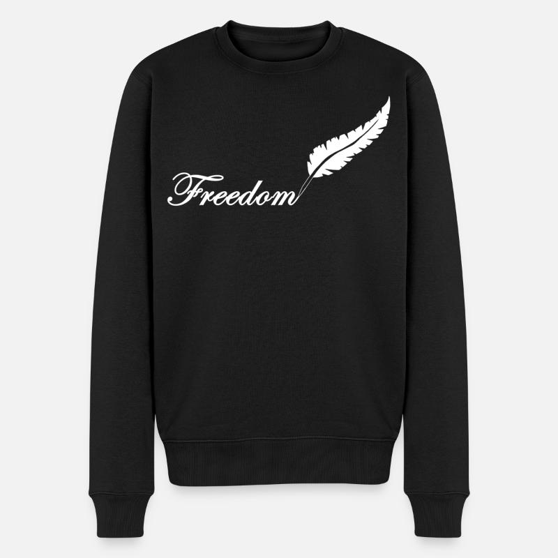 Plume blanche et liberté - Pull Premium bio Homme - noir