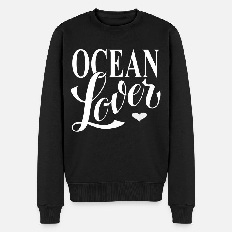 Ocean Lover - Conçu par KissingLetters - Pull Premium bio Homme - noir