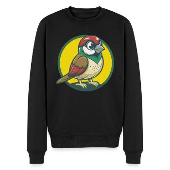 Spatz Niedlich Kawaii Cartoon Clipart Haustier Tier - Männer Premium Bio Pullover - Schwarz - Vorne - Nico (187cm)