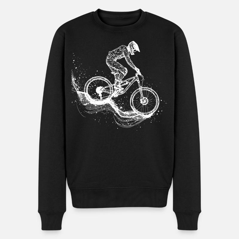 Mountain Biking Drawing - Men's Premium Organic Jumper - black