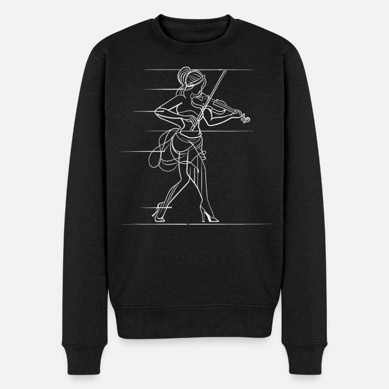 Violinspielerin - Männer Premium Bio Pullover - Schwarz