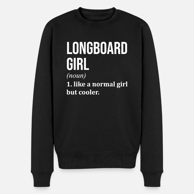 Longboard - Männer Premium Bio Pullover - Schwarz