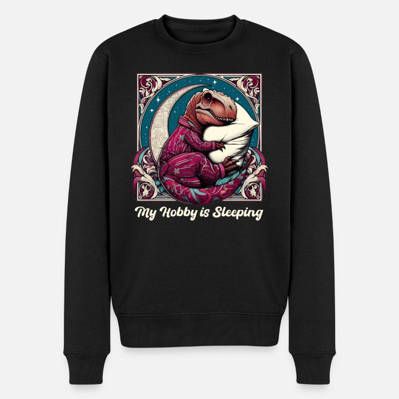 T-Rex Sleeping Hobby Cadeau - Pull Premium bio Homme - noir