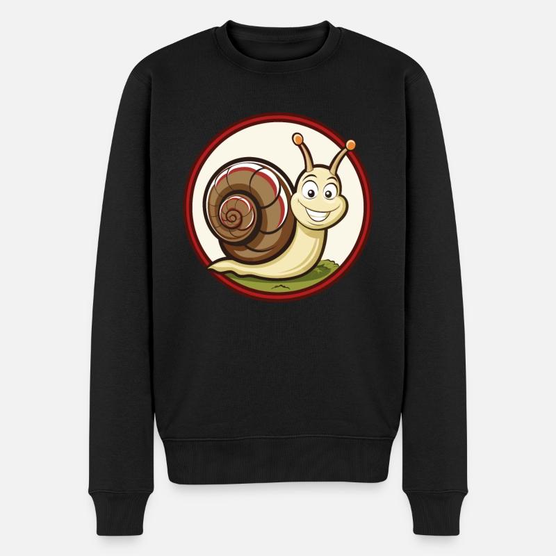 Schnecke Bunte Kawaii Cartoon Figur Clipart - Männer Premium Bio Pullover - Schwarz