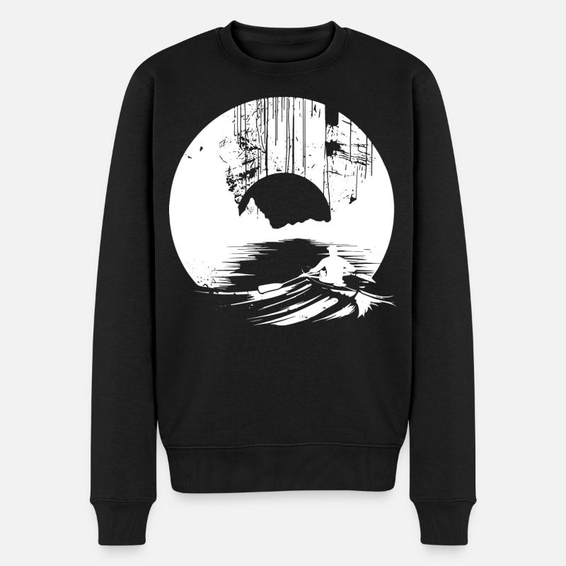Rudern Zeichnung - Männer Premium Bio Pullover - Schwarz