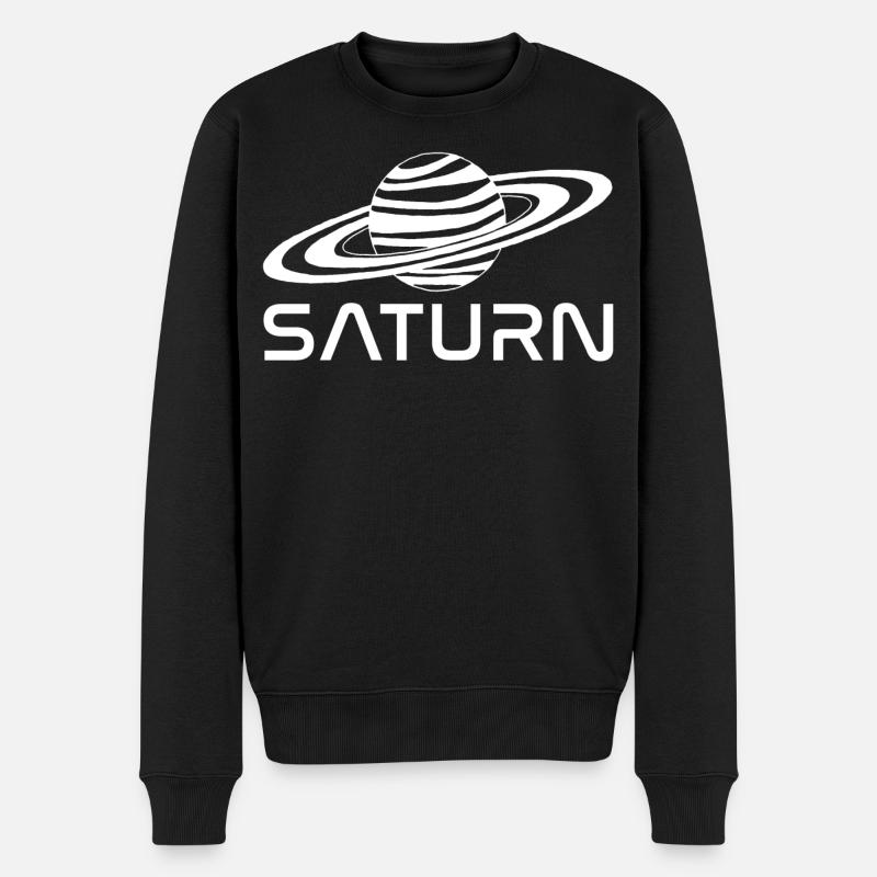 Planète saturne blanche - Pull Premium bio Homme - noir