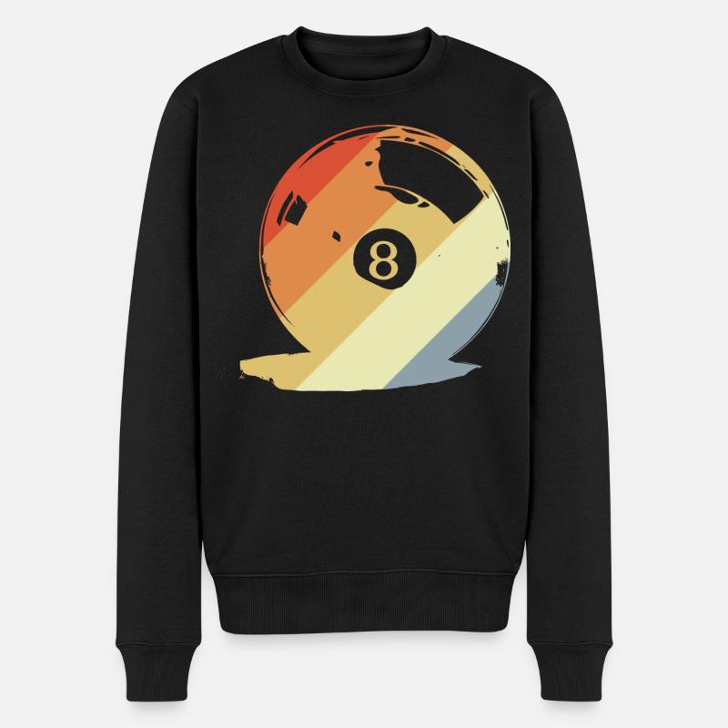 Graphique rétro boule de billard - Pull Premium bio Homme - noir