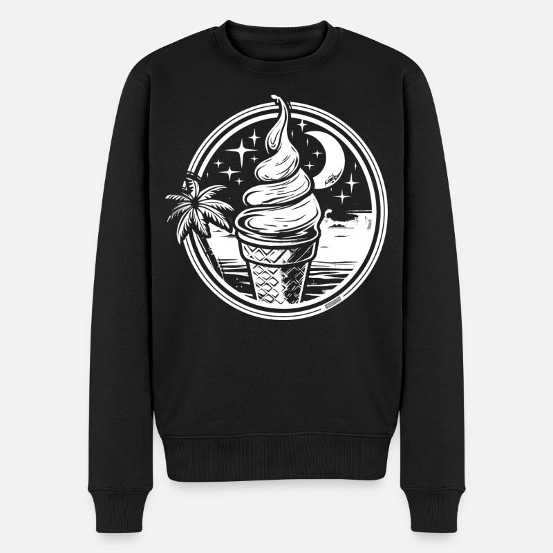 Dessin de crème glacée - Pull Premium bio Homme - noir