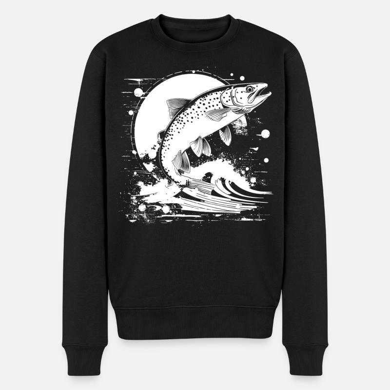 Graphique de pêche - Pull Premium bio Homme - noir