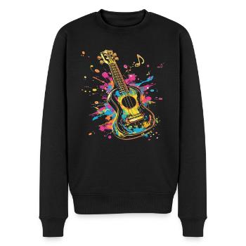 Ukulélé Street Art - Pull Premium bio Homme - noir - Devant - Nico (187cm)