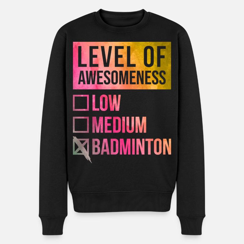 Badminton - Männer Premium Bio Pullover - Schwarz