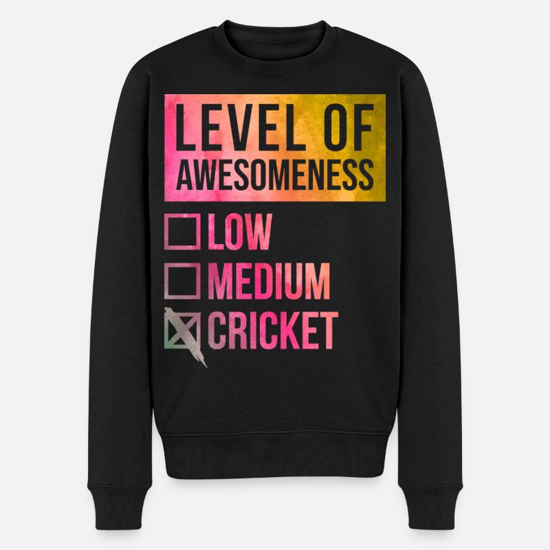 Kricket - Männer Premium Bio Pullover - Schwarz