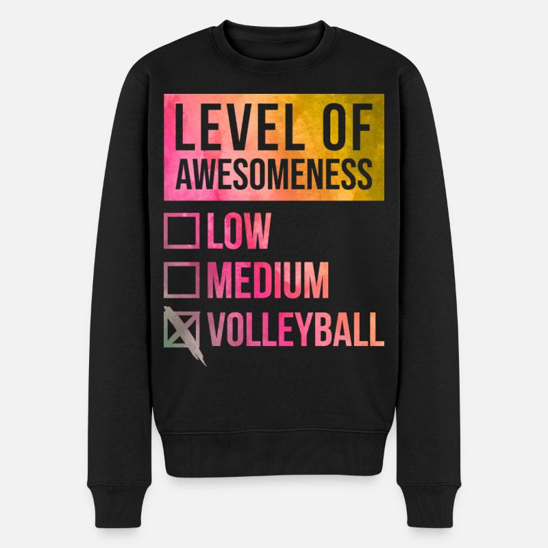 Volleyball - Männer Premium Bio Pullover - Schwarz