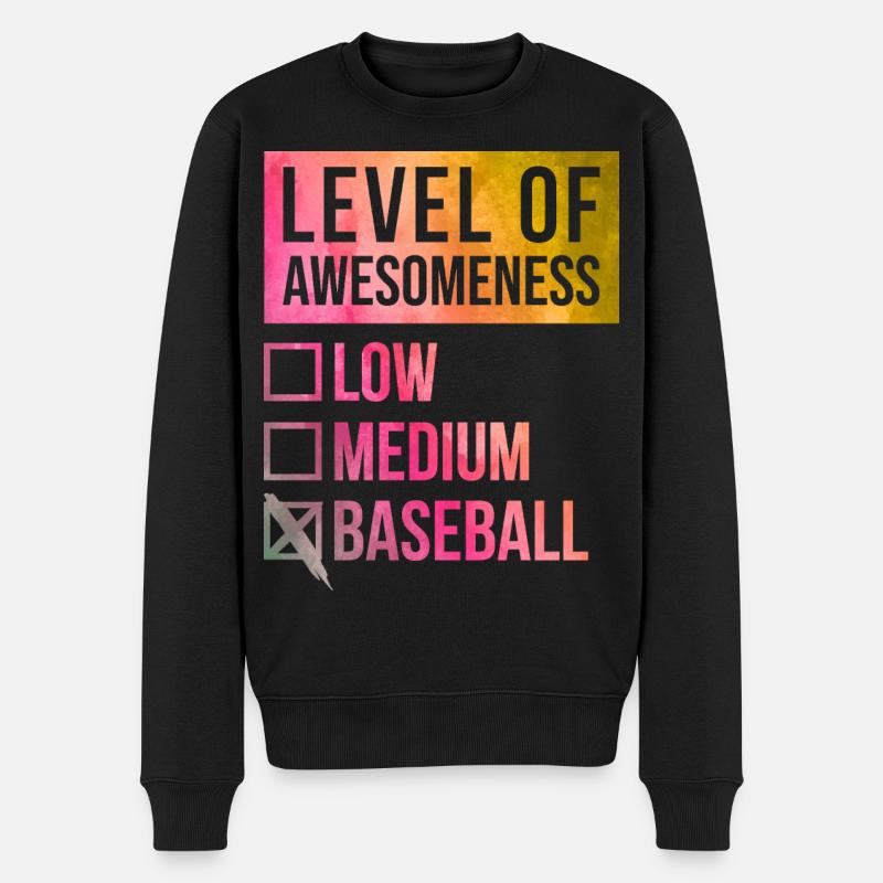 Baseball - Männer Premium Bio Pullover - Schwarz