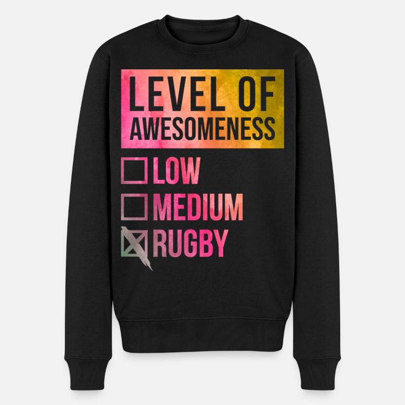 Rugby - Männer Premium Bio Pullover - Schwarz