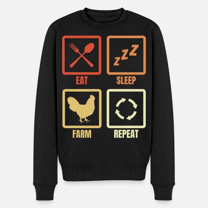 Manger dormir Cultiver Répéter - Pull Premium bio Homme - noir