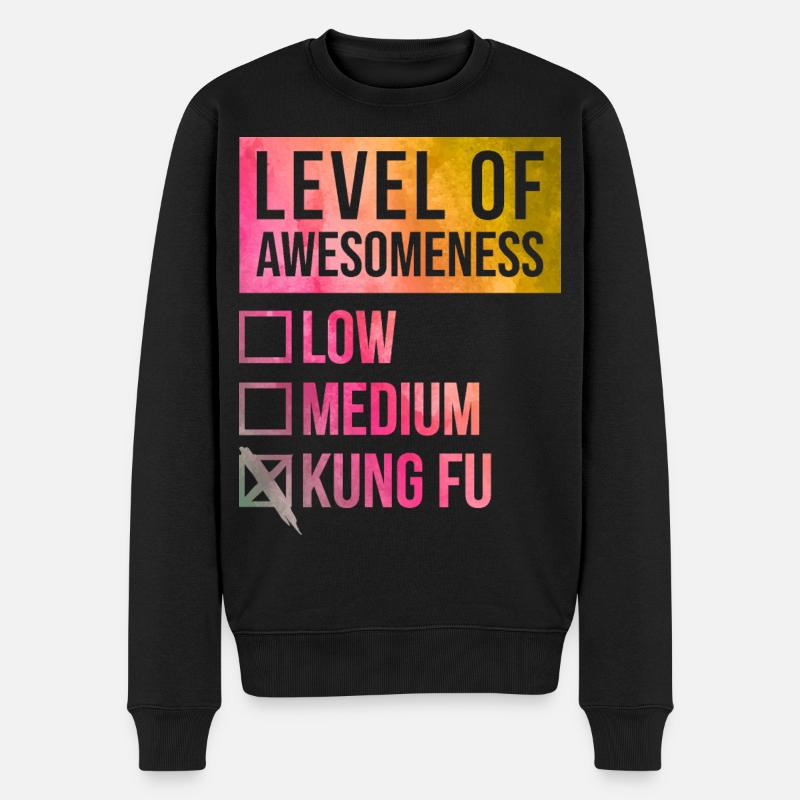 Kung-Fu - Männer Premium Bio Pullover - Schwarz