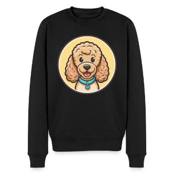 Corded Poodle Dog Breed Cartoon Kawaii Clipart Pet - Men's Premium Organic Jumper - black - Front - Nico (187cm)