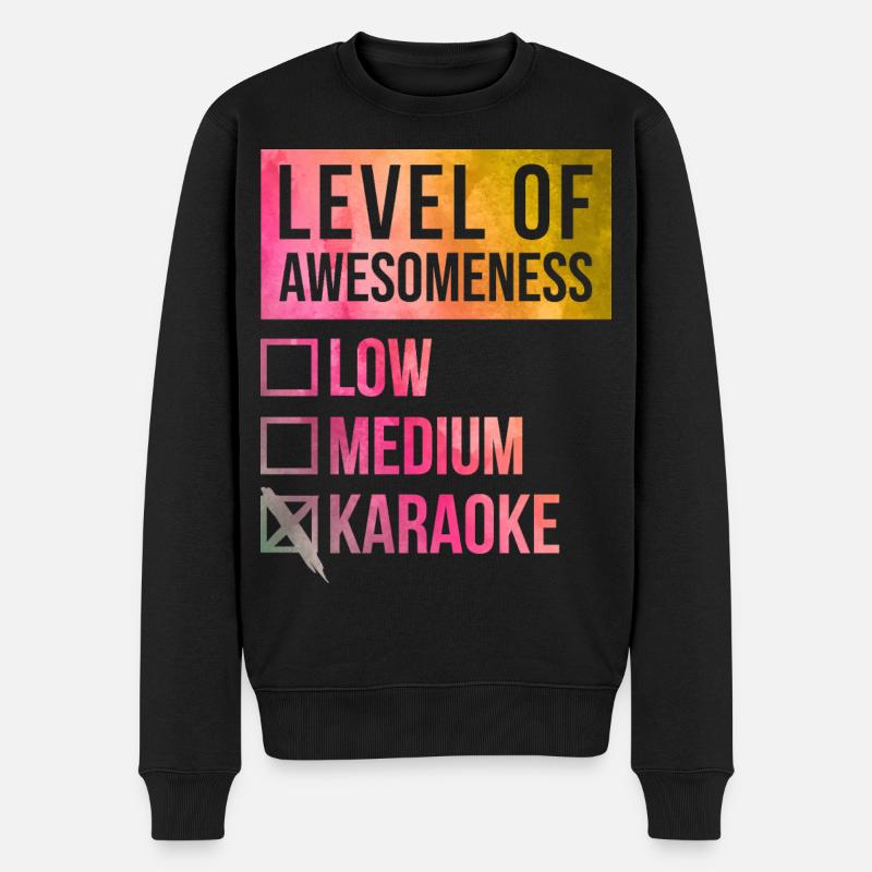 Karaoke - Männer Premium Bio Pullover - Schwarz