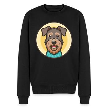 Kerry Blue Terrier Hunderasse Karikatur Kawaii - Männer Premium Bio Pullover - Schwarz - Vorne - Nico (187cm)