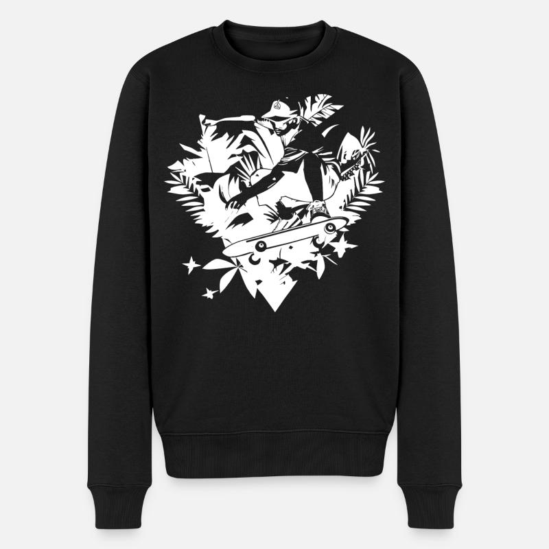 Dessin de patineur - Pull Premium bio Homme - noir