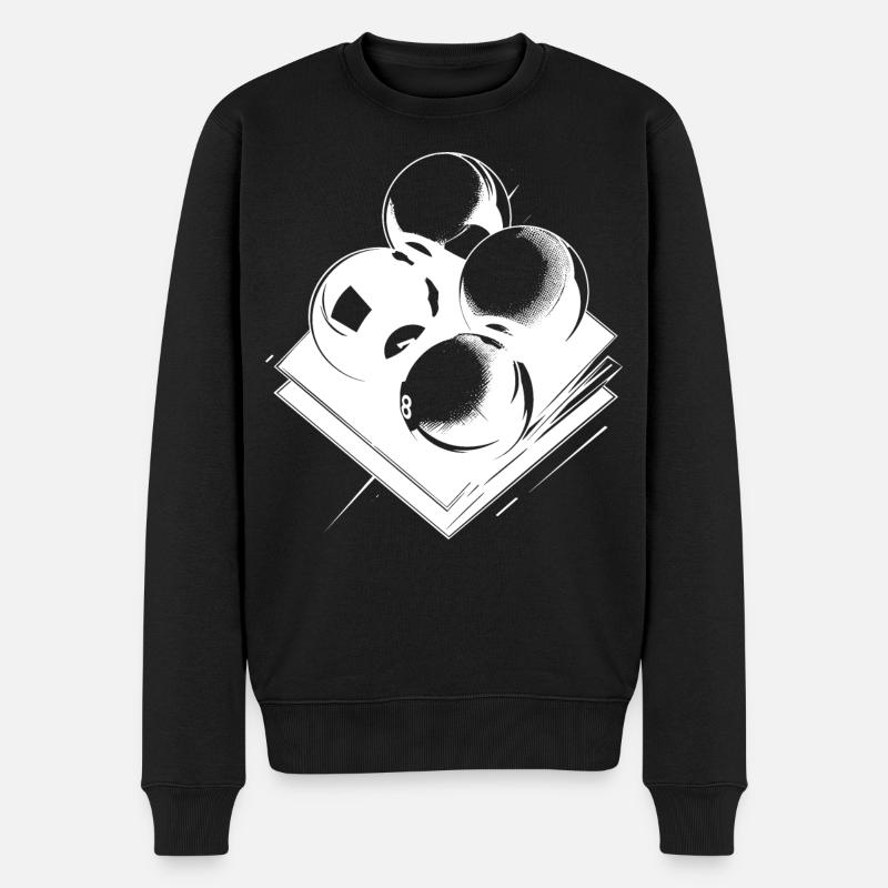 Billardkugeln Skizze - Männer Premium Bio Pullover - Schwarz