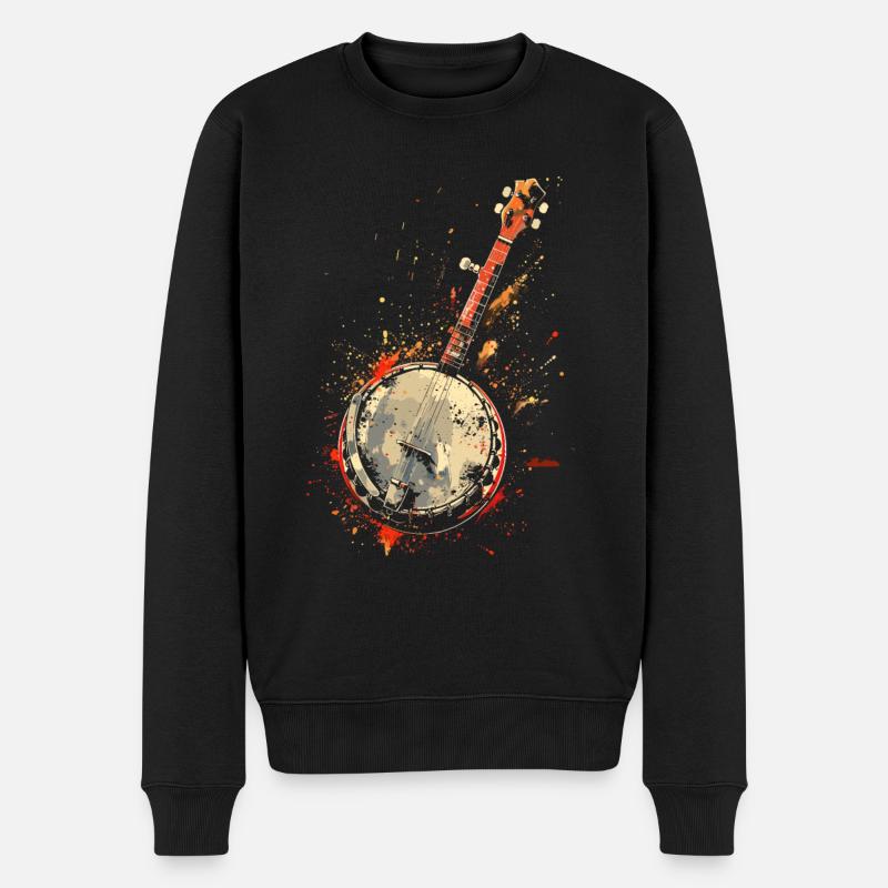 Banjo Éclaboussures de Couleur - Pull Premium bio Homme - noir