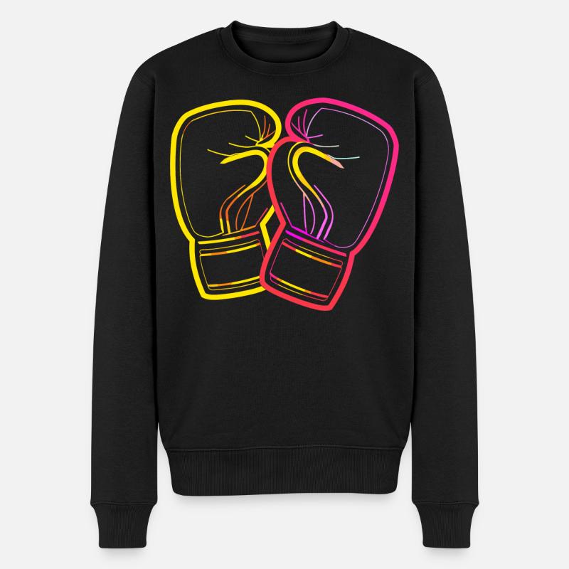 Boxhandschuhe Zeichnung - Männer Premium Bio Pullover - Schwarz