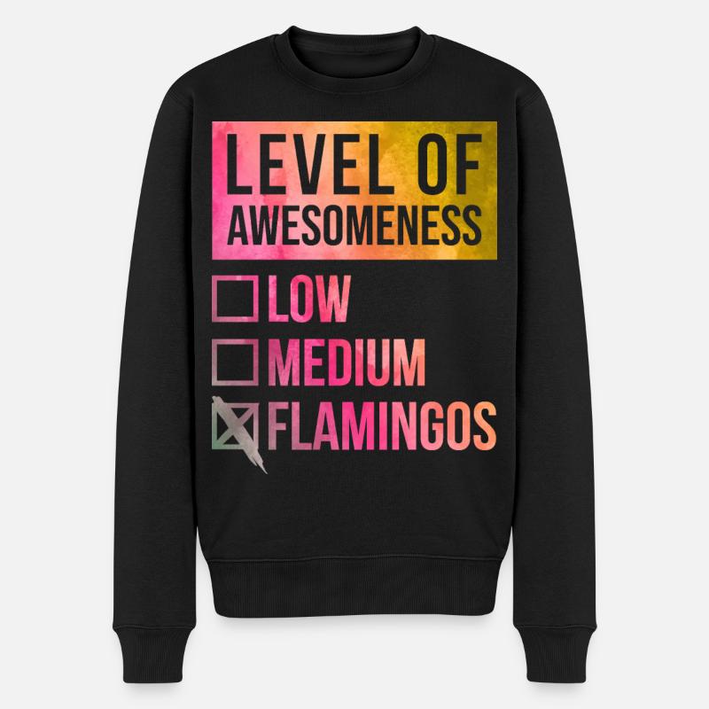 Flamingo - Männer Premium Bio Pullover - Schwarz