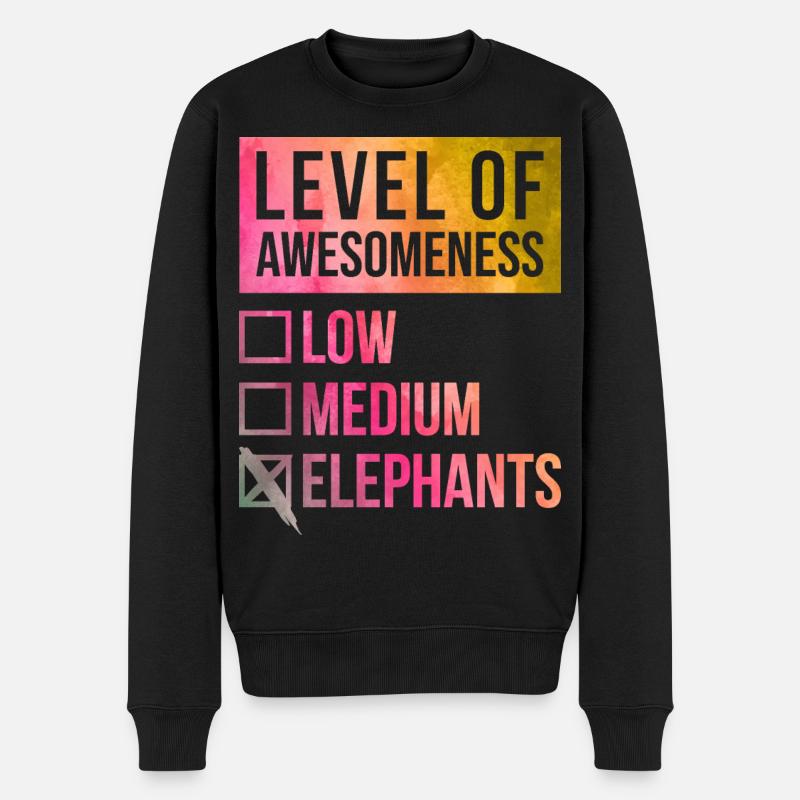 Elefant - Männer Premium Bio Pullover - Schwarz