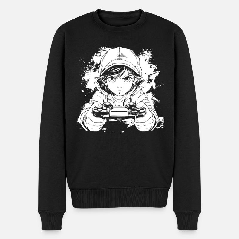 Gamer Anime Style - Pull Premium bio Homme - noir