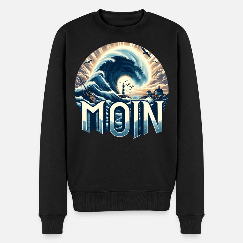 Moin Norddeutschland - Männer Premium Bio Pullover - Schwarz