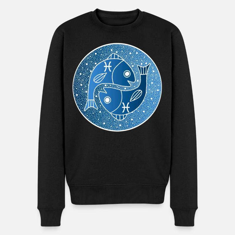 Signe astrologique du poisson - Pull Premium bio Homme - noir