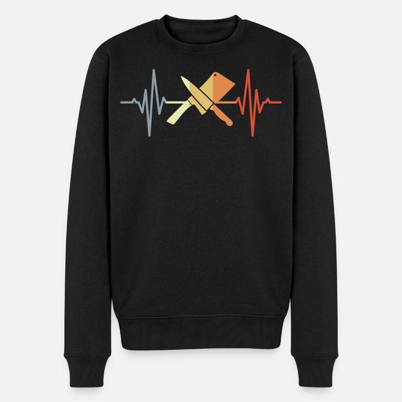 Couteau Couperet Ligne de Coeur - Pull Premium bio Homme - noir