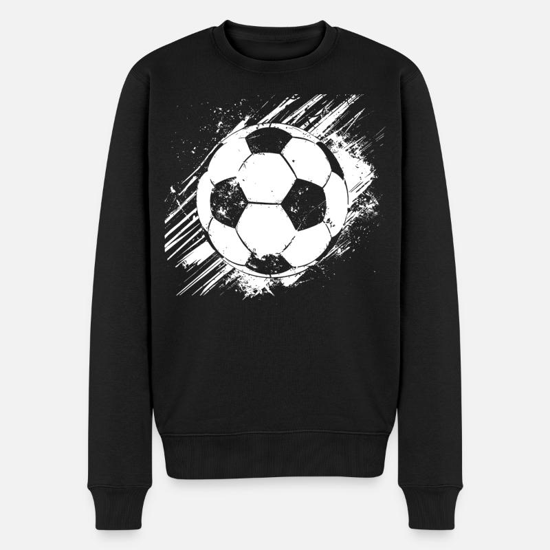 Fußball Skizze - Männer Premium Bio Pullover - Schwarz