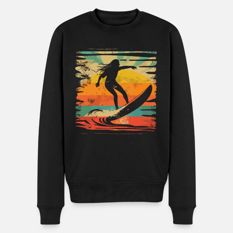 Surfeur rétro - Pull Premium bio Homme - noir