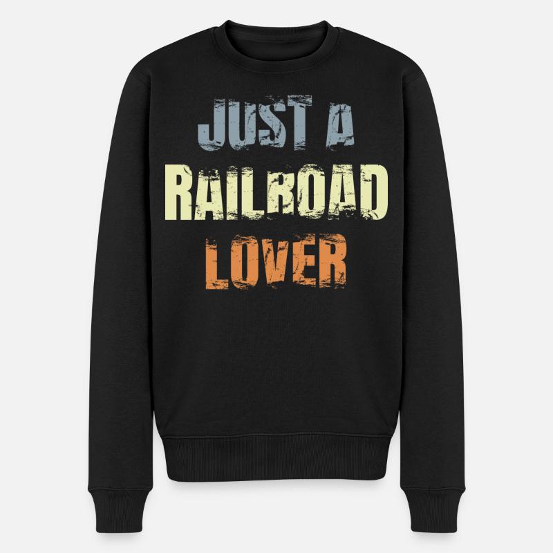 Amoureux du chemin de fer - Pull Premium bio Homme - noir